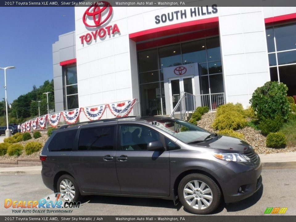 2017 Toyota Sienna XLE AWD Silver Sky Metallic / Ash Photo #2