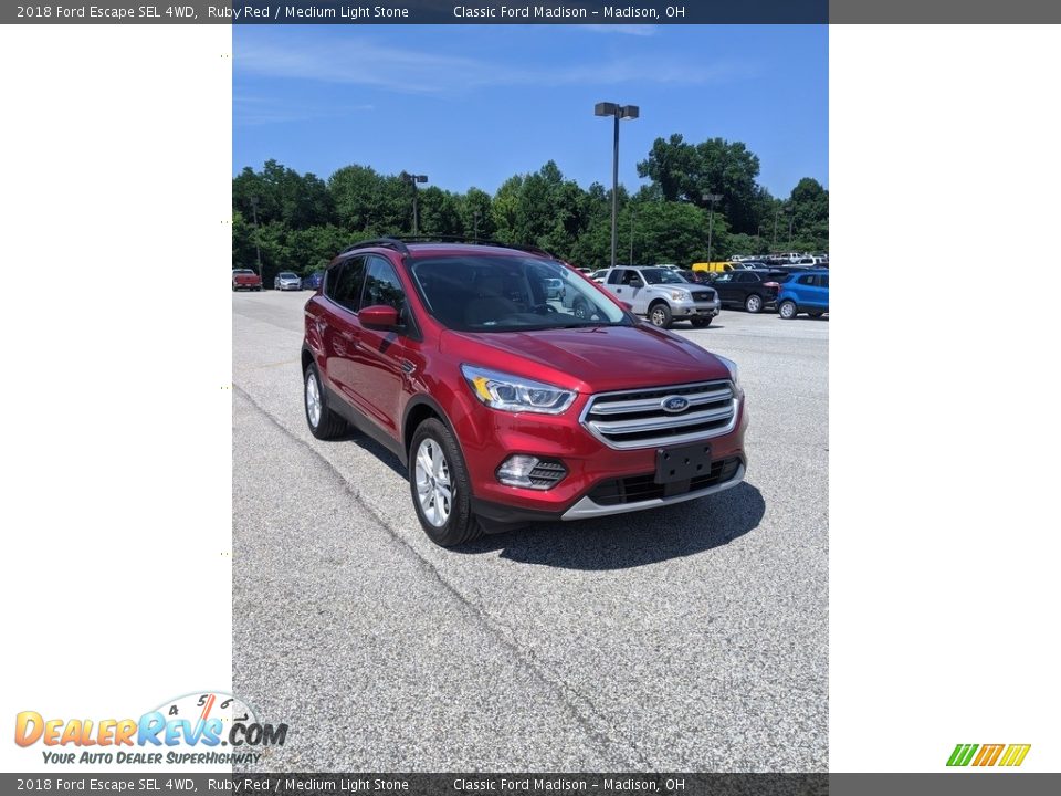 2018 Ford Escape SEL 4WD Ruby Red / Medium Light Stone Photo #15