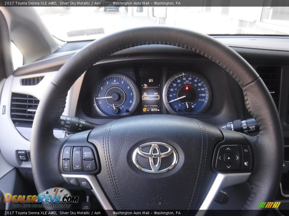 2017 Toyota Sienna XLE AWD Silver Sky Metallic / Ash Photo #24