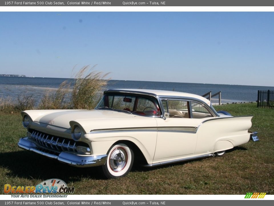 1957 Ford Fairlane 500 Club Sedan Colonial White / Red/White Photo #1