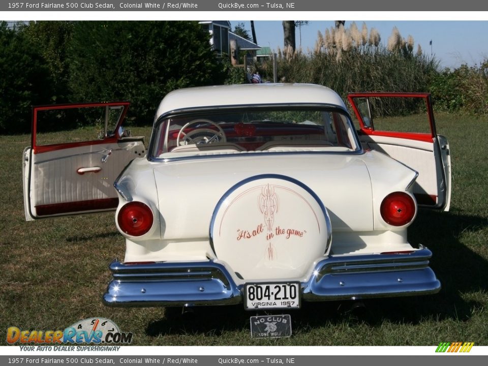 1957 Ford Fairlane 500 Club Sedan Colonial White / Red/White Photo #6