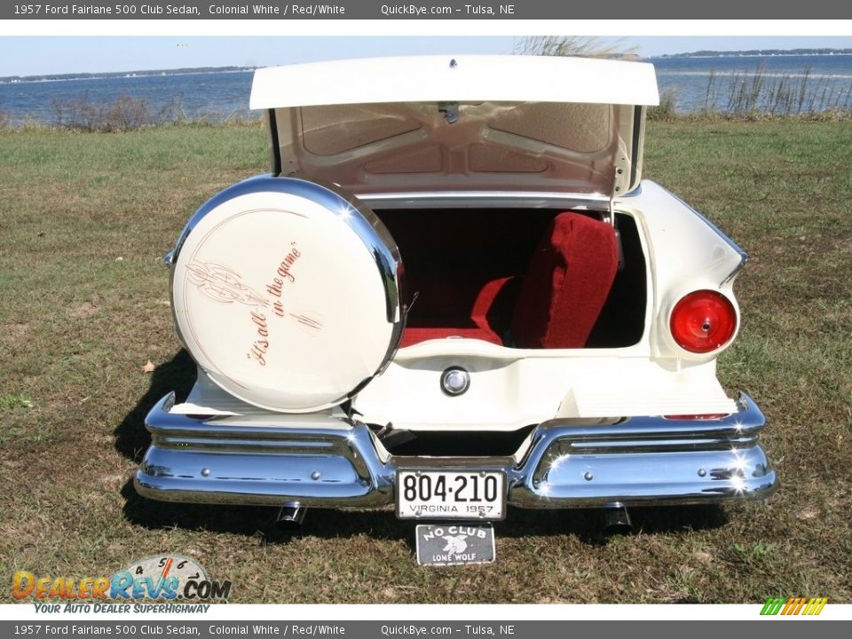1957 Ford Fairlane 500 Club Sedan Colonial White / Red/White Photo #8