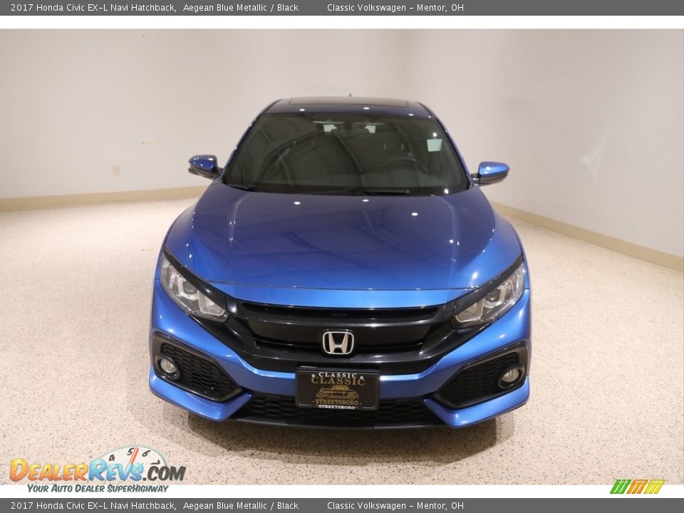 2017 Honda Civic EX-L Navi Hatchback Aegean Blue Metallic / Black Photo #2