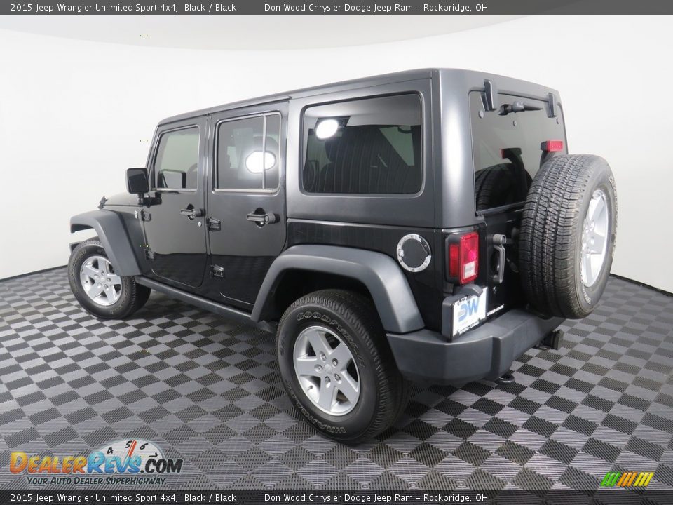 2015 Jeep Wrangler Unlimited Sport 4x4 Black / Black Photo #10