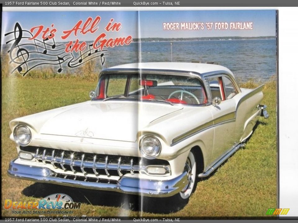 1957 Ford Fairlane 500 Club Sedan Colonial White / Red/White Photo #19