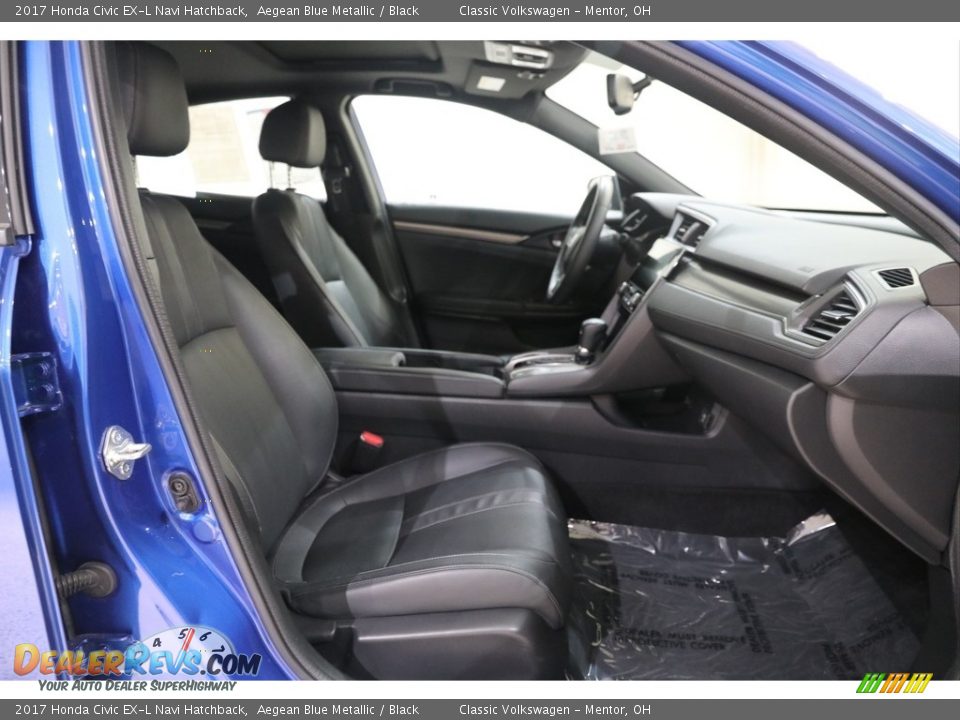2017 Honda Civic EX-L Navi Hatchback Aegean Blue Metallic / Black Photo #15