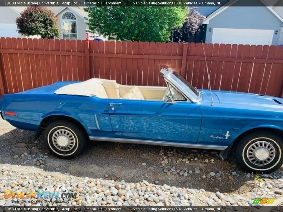 1968 Ford Mustang Convertible Acapulco Blue Metallic / Parchment Photo #5