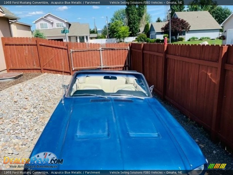 1968 Ford Mustang Convertible Acapulco Blue Metallic / Parchment Photo #8