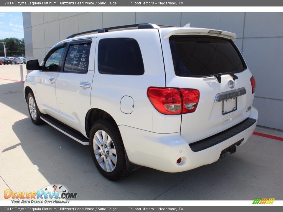 2014 Toyota Sequoia Platinum Blizzard Pearl White / Sand Beige Photo #6