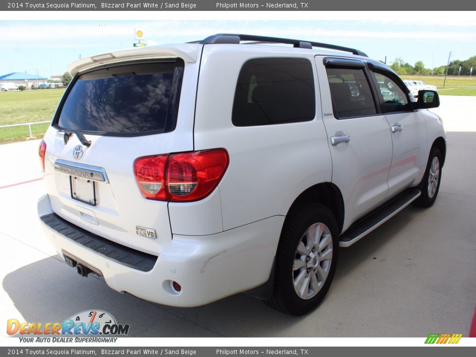 2014 Toyota Sequoia Platinum Blizzard Pearl White / Sand Beige Photo #8