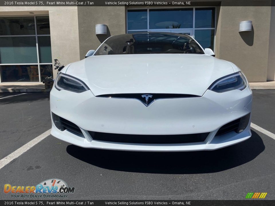 2016 Tesla Model S 75 Pearl White Multi-Coat / Tan Photo #7
