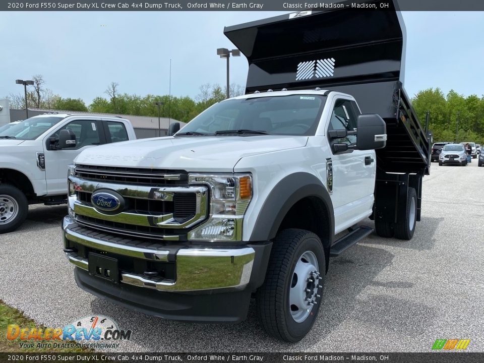 2020 Ford F550 Super Duty XL Crew Cab 4x4 Dump Truck Oxford White / Earth Gray Photo #1