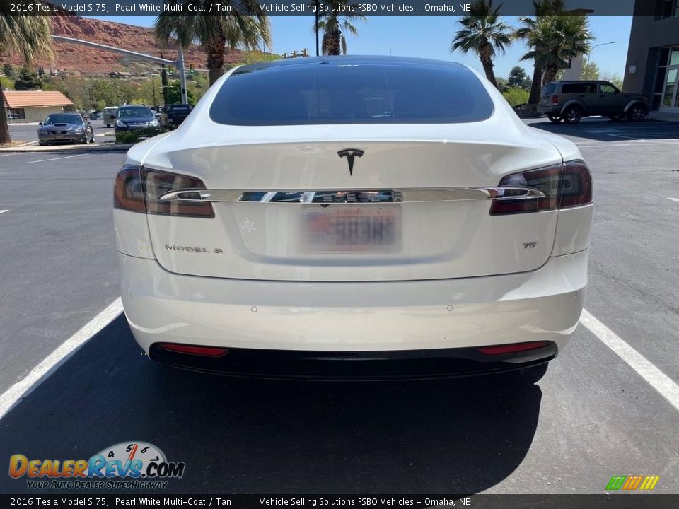 2016 Tesla Model S 75 Pearl White Multi-Coat / Tan Photo #8