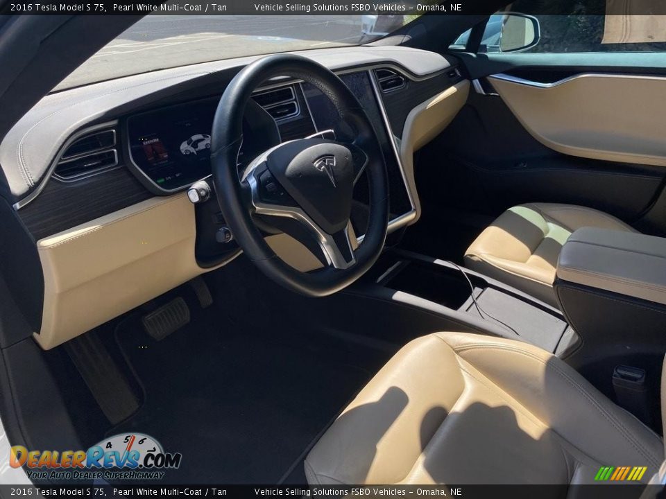 2016 Tesla Model S 75 Pearl White Multi-Coat / Tan Photo #10