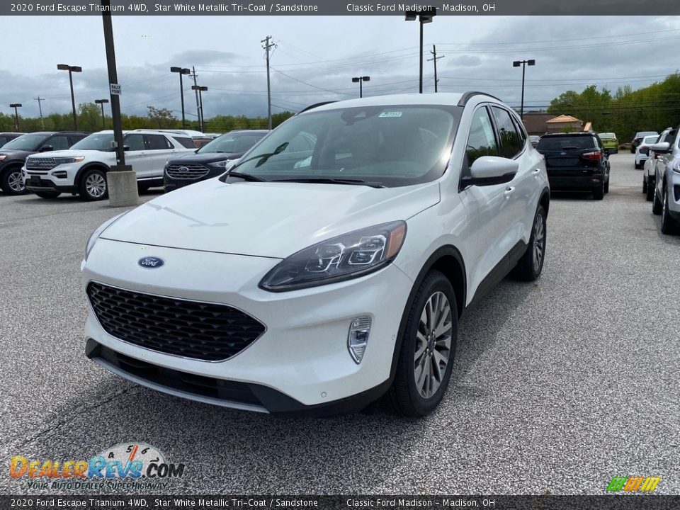 2020 Ford Escape Titanium 4WD Star White Metallic Tri-Coat / Sandstone Photo #1