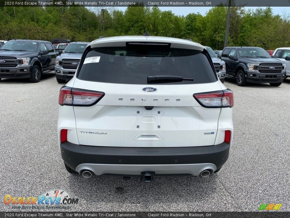 2020 Ford Escape Titanium 4WD Star White Metallic Tri-Coat / Sandstone Photo #3