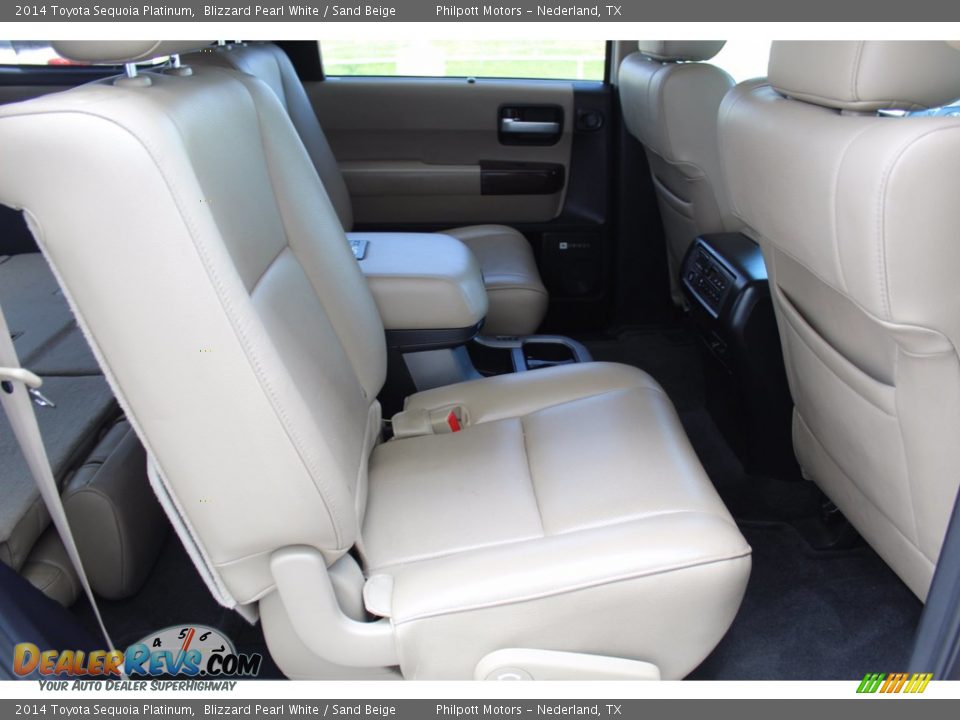 2014 Toyota Sequoia Platinum Blizzard Pearl White / Sand Beige Photo #26