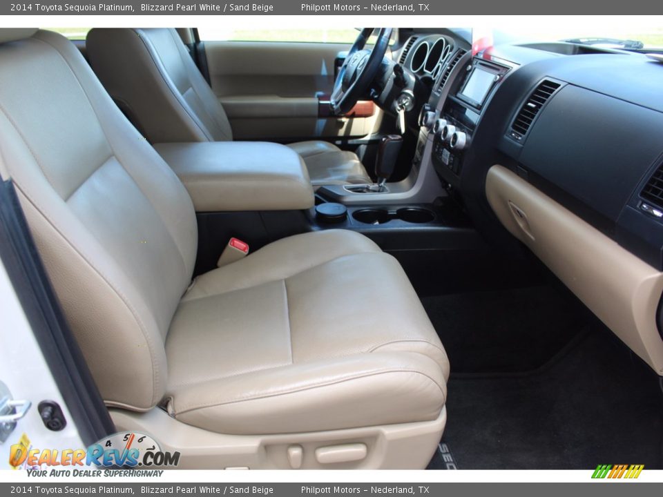 2014 Toyota Sequoia Platinum Blizzard Pearl White / Sand Beige Photo #28