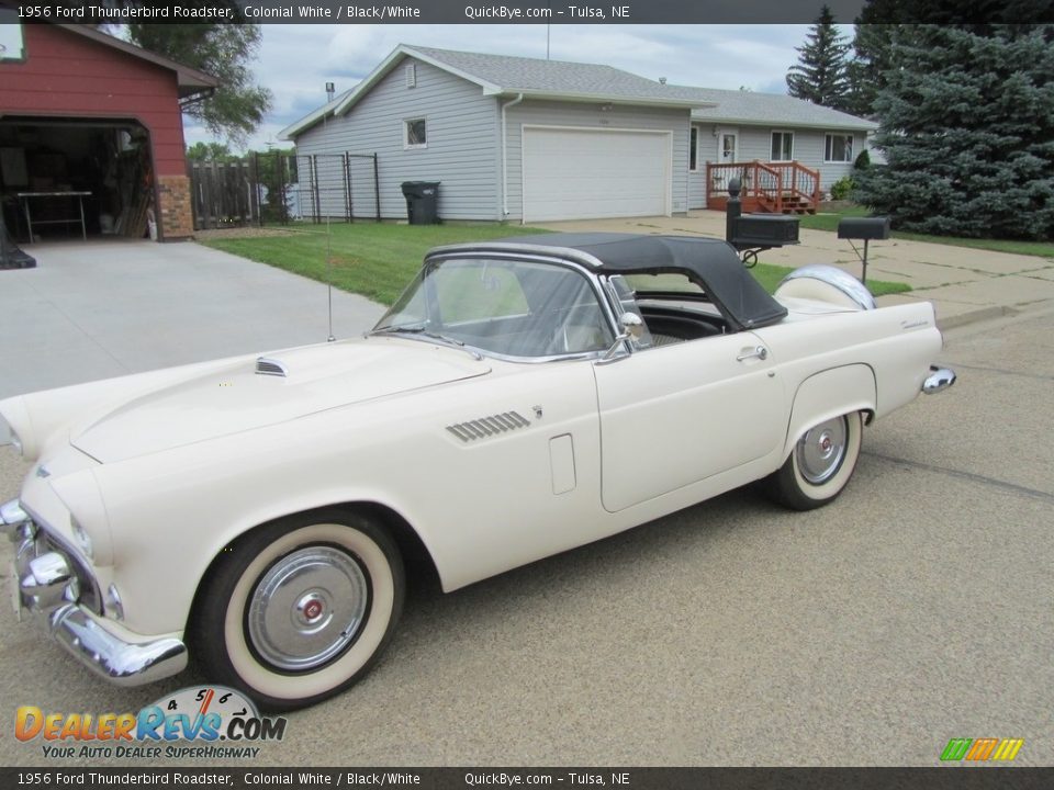 1956 Ford Thunderbird Roadster Colonial White / Black/White Photo #3