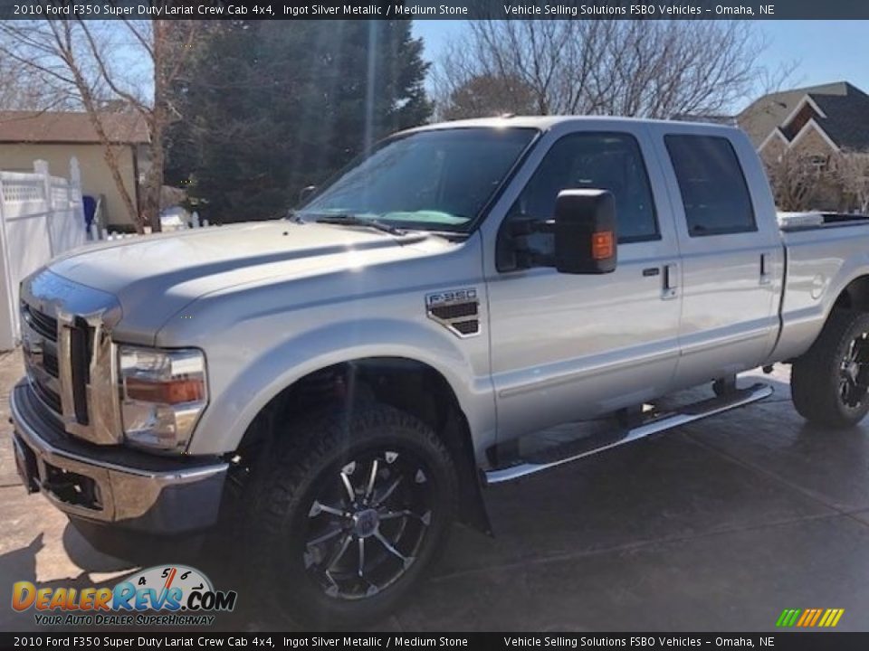 2010 Ford F350 Super Duty Lariat Crew Cab 4x4 Ingot Silver Metallic / Medium Stone Photo #1