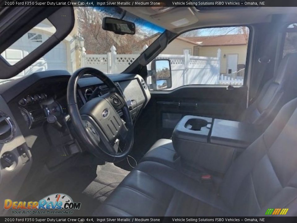 2010 Ford F350 Super Duty Lariat Crew Cab 4x4 Ingot Silver Metallic / Medium Stone Photo #2