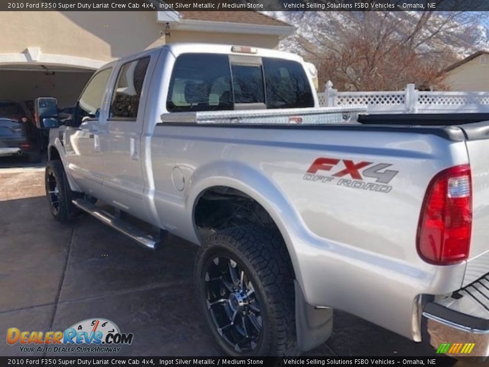 2010 Ford F350 Super Duty Lariat Crew Cab 4x4 Ingot Silver Metallic / Medium Stone Photo #5
