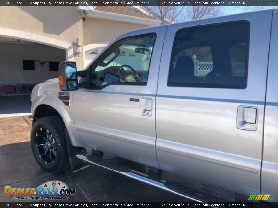 2010 Ford F350 Super Duty Lariat Crew Cab 4x4 Ingot Silver Metallic / Medium Stone Photo #6