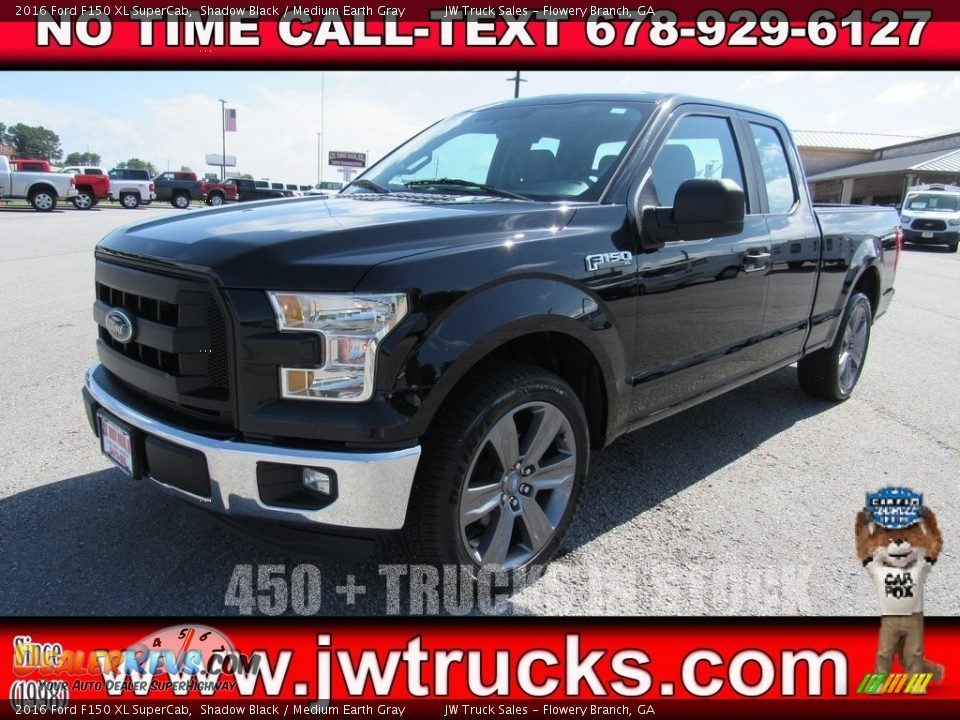 2016 Ford F150 XL SuperCab Shadow Black / Medium Earth Gray Photo #1