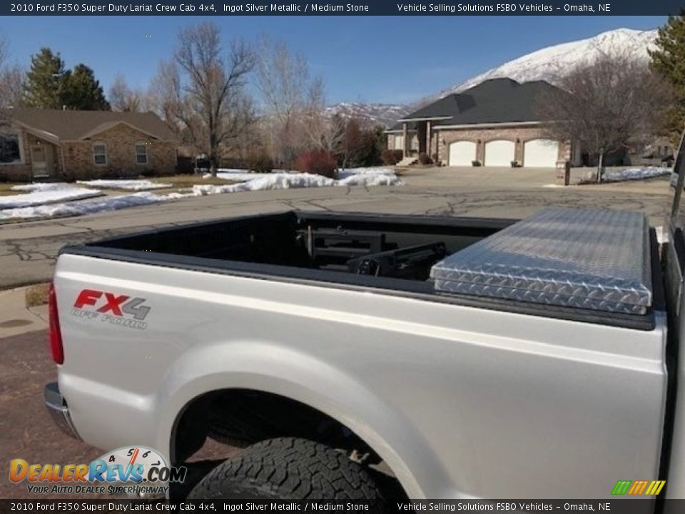 2010 Ford F350 Super Duty Lariat Crew Cab 4x4 Ingot Silver Metallic / Medium Stone Photo #11