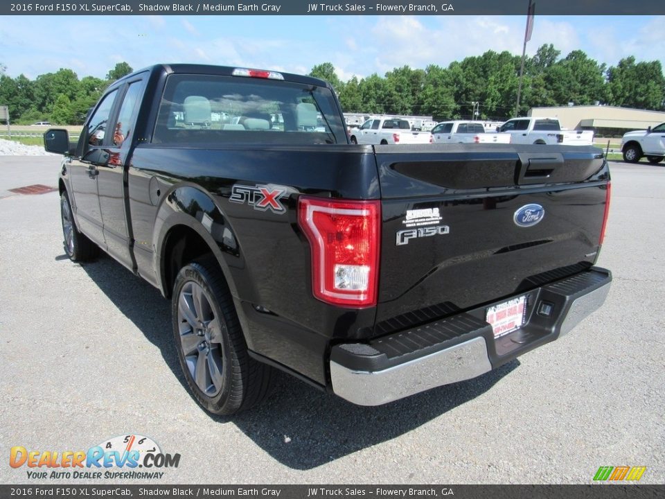 2016 Ford F150 XL SuperCab Shadow Black / Medium Earth Gray Photo #3