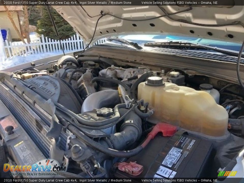 2010 Ford F350 Super Duty Lariat Crew Cab 4x4 Ingot Silver Metallic / Medium Stone Photo #12
