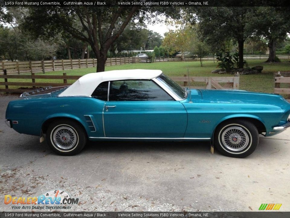 1969 Ford Mustang Convertible Gulfstream Aqua / Black Photo #1