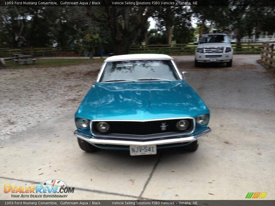 1969 Ford Mustang Convertible Gulfstream Aqua / Black Photo #5