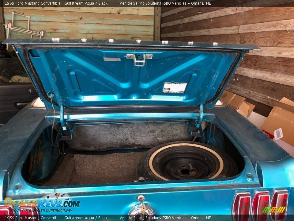 1969 Ford Mustang Convertible Gulfstream Aqua / Black Photo #7