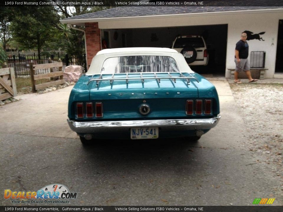 1969 Ford Mustang Convertible Gulfstream Aqua / Black Photo #11