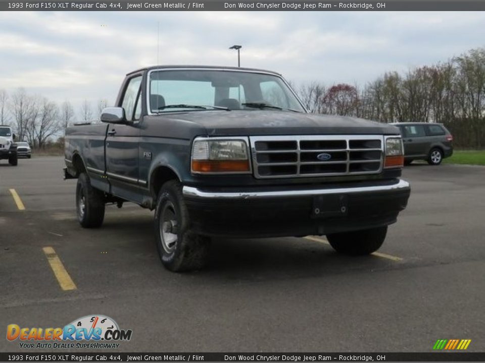 1993 Ford F150 XLT Regular Cab 4x4 Jewel Green Metallic / Flint Photo #1