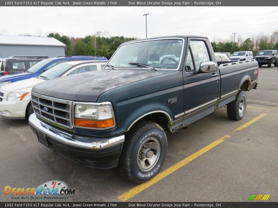 1993 Ford F150 XLT Regular Cab 4x4 Jewel Green Metallic / Flint Photo #5