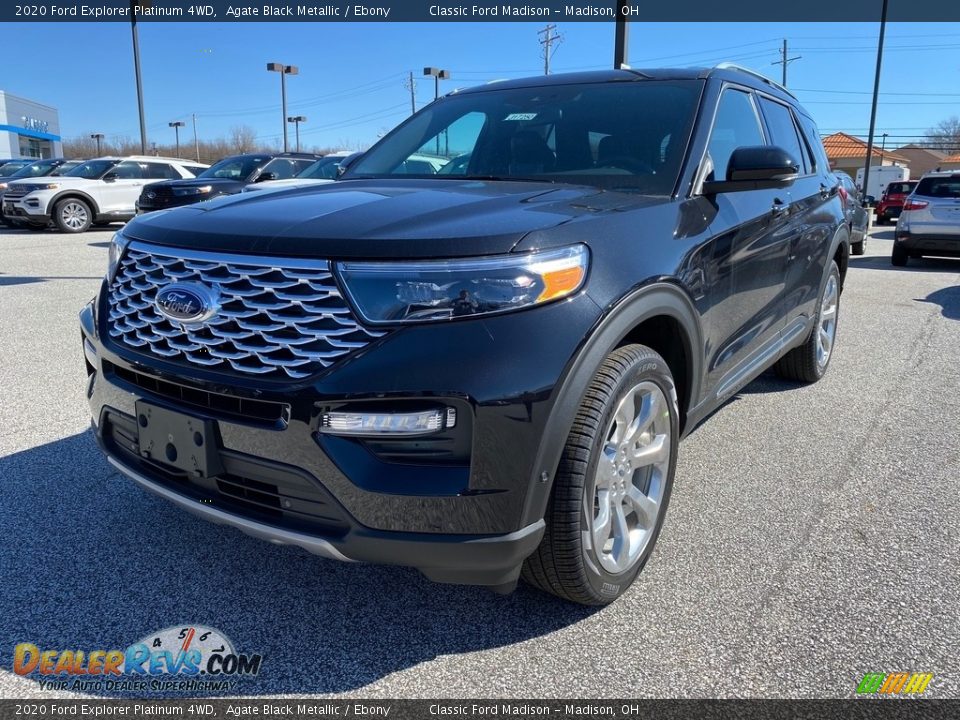 2020 Ford Explorer Platinum 4WD Agate Black Metallic / Ebony Photo #1