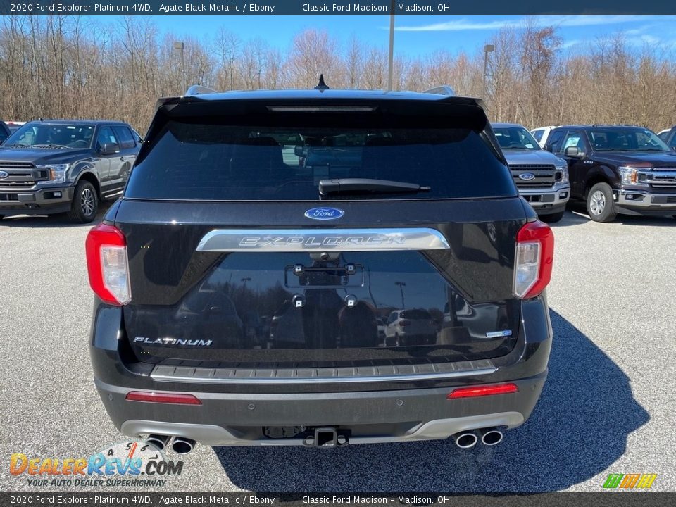 2020 Ford Explorer Platinum 4WD Agate Black Metallic / Ebony Photo #3