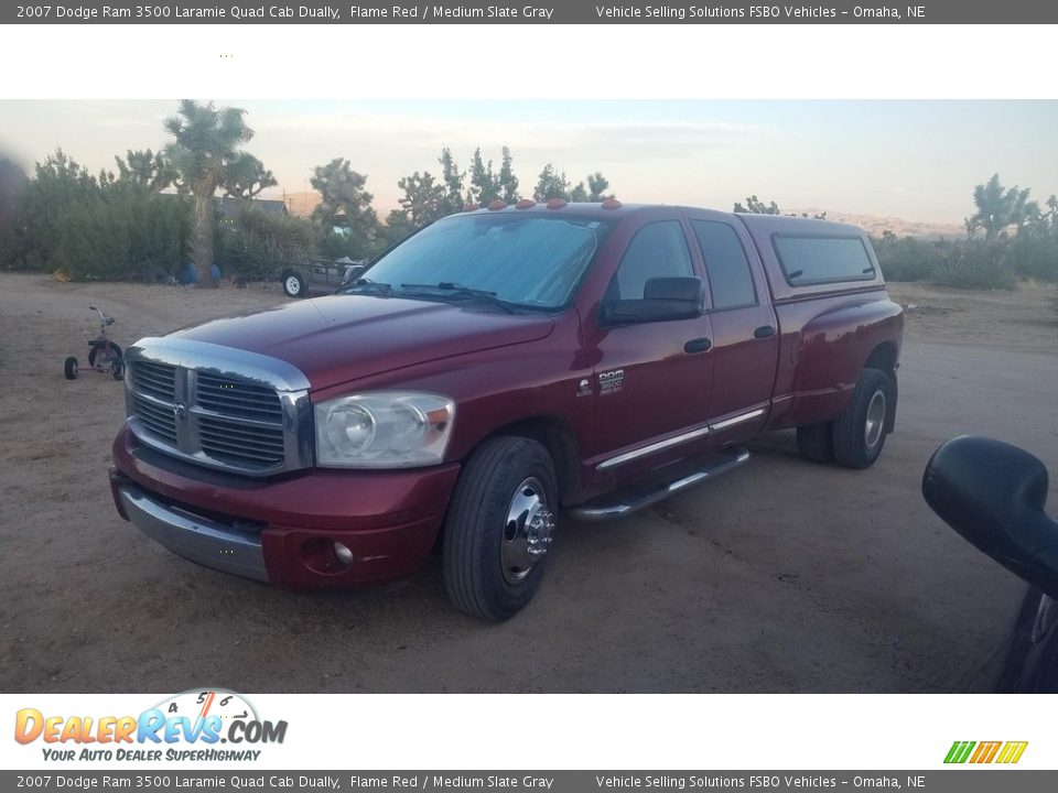 2007 Dodge Ram 3500 Laramie Quad Cab Dually Flame Red / Medium Slate Gray Photo #1