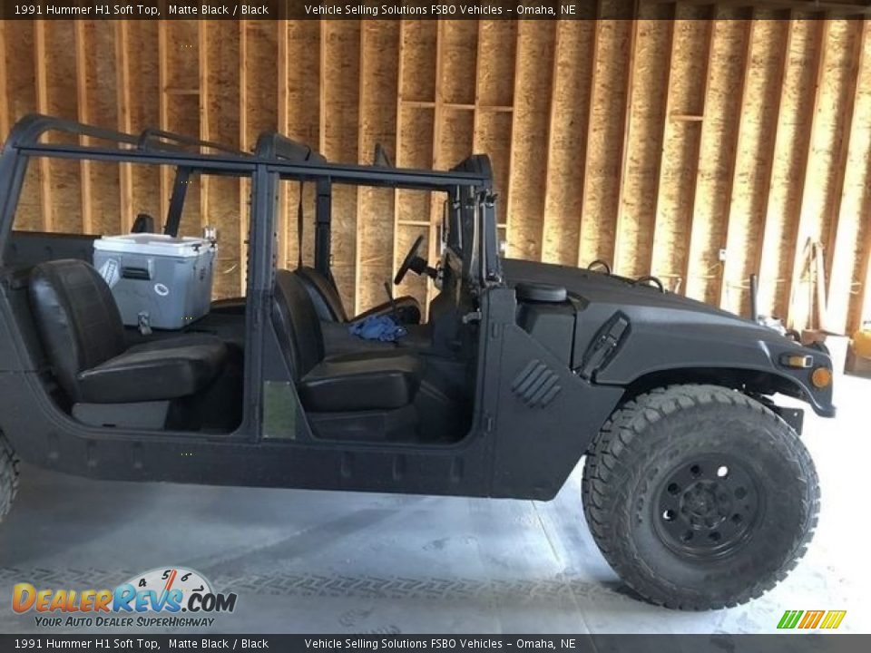 Matte Black 1991 Hummer H1 Soft Top Photo #2