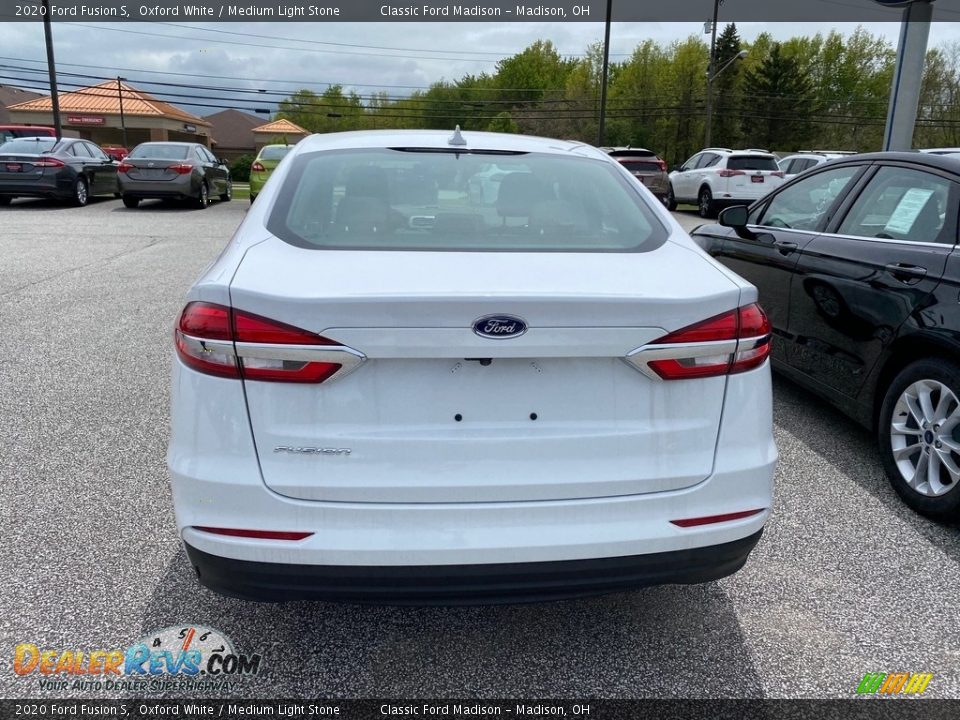 2020 Ford Fusion S Oxford White / Medium Light Stone Photo #3