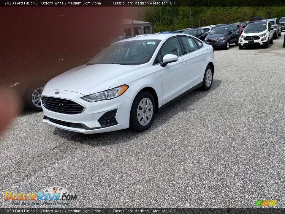 2020 Ford Fusion S Oxford White / Medium Light Stone Photo #4