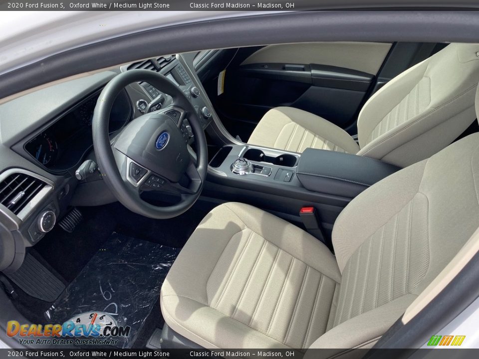 2020 Ford Fusion S Oxford White / Medium Light Stone Photo #5
