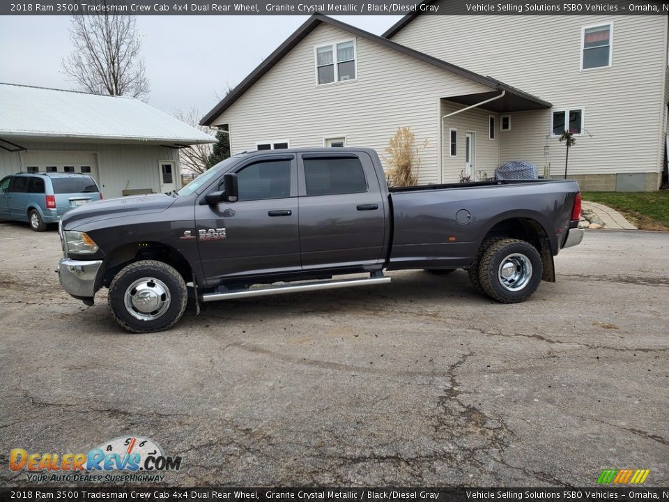 2018 Ram 3500 Tradesman Crew Cab 4x4 Dual Rear Wheel Granite Crystal Metallic / Black/Diesel Gray Photo #1