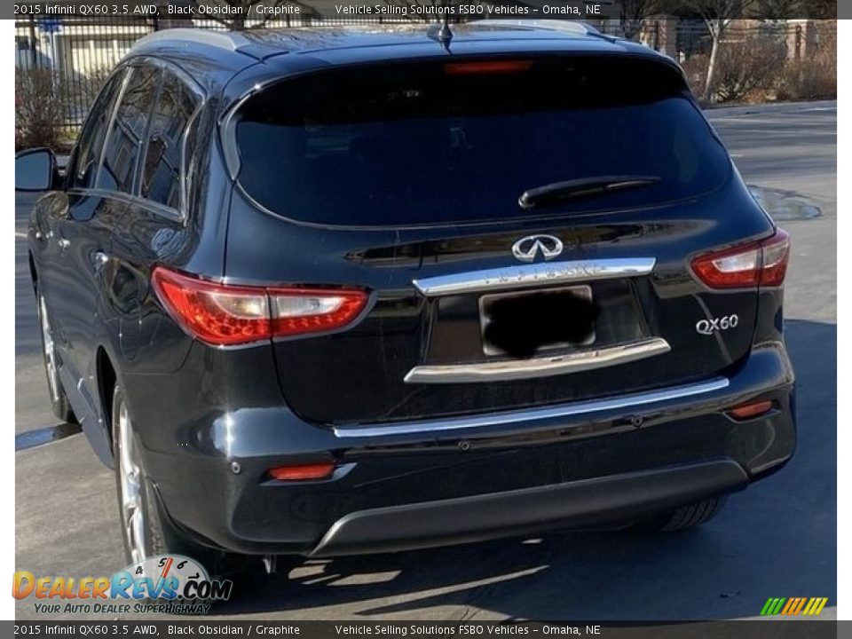 2015 Infiniti QX60 3.5 AWD Black Obsidian / Graphite Photo #7