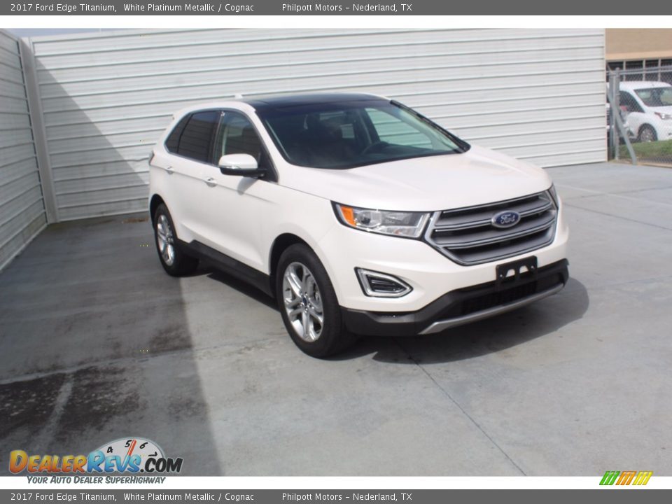 2017 Ford Edge Titanium White Platinum Metallic / Cognac Photo #1