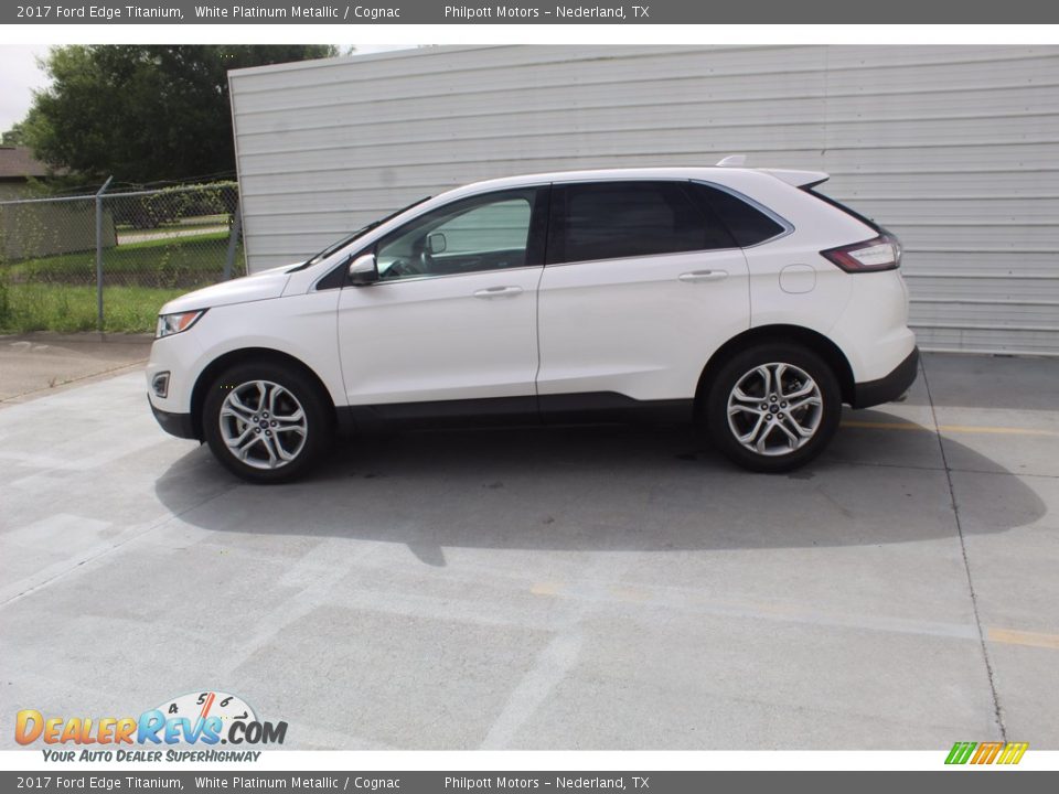 2017 Ford Edge Titanium White Platinum Metallic / Cognac Photo #6