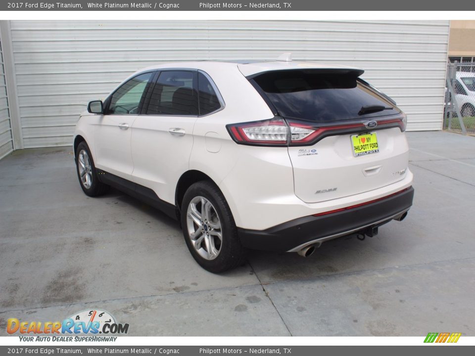 2017 Ford Edge Titanium White Platinum Metallic / Cognac Photo #7