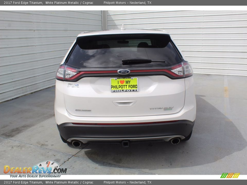 2017 Ford Edge Titanium White Platinum Metallic / Cognac Photo #8